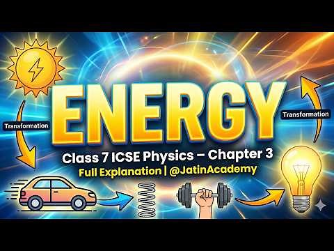 Energy | Class 7 ICSE Physics Chapter 3 | Hindi Explanation | ‪@jatinacademy‬