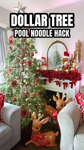 Dollar Tree Pool Noodle Hack and DIY that's perfect for the holidays! 🎅 #dollartree #dollartreediy #dollartreehaul #dollartreehaul #dollartreefinds #christmas #christmasdiy #christmasdecor | BargainBethany