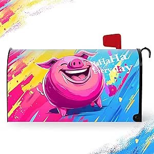 Haha Pig Mailbox Covers Magnetic Standard Size, 21" X 18", Garden Outdoor Decor, Mailboxes for Outside, Ideal for Outside Mailboxes, Haha Pig Mailbox Cover