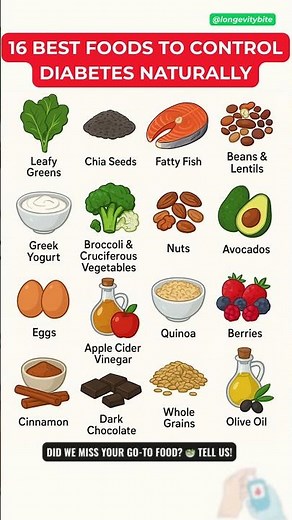 16 Best Foods to Control Diabetes Naturally 🩸 | Lower Blood Sugar Naturally