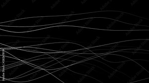 graphic lines background in wavy motion - white on black (FULL HD)