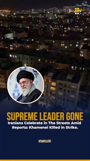Iran just changed forever: Reports confirm Supreme Leader Ayatollah Ali Khamenei k!lled in massive US-Israel joint strikes on Tehran. Streets erupting in cheers, fireworks lighting up the night sky as Iranians celebrate the fall of the regime. Is this the beginning of freedom for Iran or the start of bigger chaos? Body found under rubble, Netanyahu confirms 'many signs' he's gone, Trump calls it justice. Watch the raw Tehran celebrations unfolding live. What do you think happens next in the Midd
