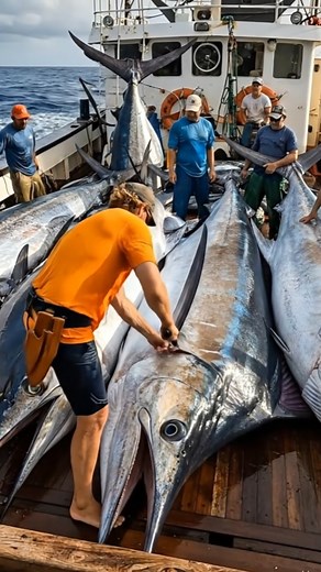 Monster Size Sailfish Cutting on Open Ocean Boat | Unreal Fishermen Skills | Say Amazing