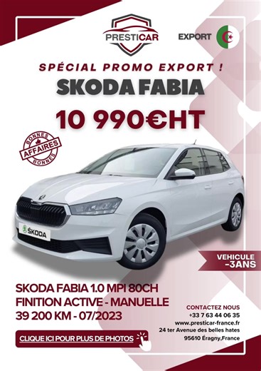 🚗 Arrivage chez PRESTICAR 95✨✨✨ De nouveaux véhicules disponibles à l’export avec des offres spéciales ! 🔥 ✨ Des modèles récents ✨ Des prix bas à partir de 8 290€ ✨ Véhicules -3 ans ✨ Disponibles immédiatement Profitez de nos promotions export et préparez votre véhicule pour l’Algérie dans les meilleures conditions. 🇩🇿 📍 24ter rue des belles hâtes 95610 Eragny 📦 Accompagnement complet pour l’export Contactez-nous dès maintenant pour plus d’informations et réserver votre véhicule ! ☎️ 33 7 