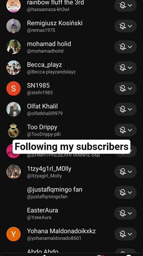 following my subscribers