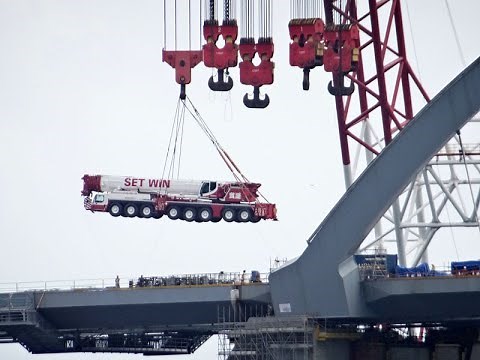 5000T crane vessel lifting Set Win Goldhofer addrive SPMT, LTM1450-8.1 and LTM1120-4.1