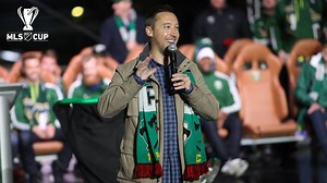 Timbers owner and CEO Merritt Paulson, head coach Caleb Porter, as well as players Diego Valeri, Nat Borchers, Jack Jewsbury and Diego Chara all talk at the vibrant MLS Cup celebration at Providence Park. #RCTID | Portland Timbers