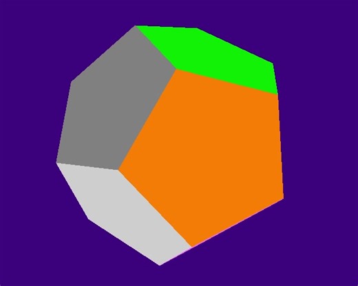 Animated dodecahedron (12 pentagonal faces, 20 vertices). This will run in 'BBC BASIC for Windows', 'BBC BASIC for SDL 2.0' or 'Matrix Brandy BASIC'. Alternatively you can run it in your browser by following this link (in Facebook's mobile app use 'Open in external browser'). Click 'Fullscreen' for best effect. https://wasm.bbcbasic.net/bbcsdl.html?app=bbcbasic.co.uk/webapps/dodecahedron 10 REM Animated dodecahedron in BBC BASIC 20 REM!Keep Phi,phi 30 40 MODE 9 : OFF 50 ORIGIN 640,512 60 70 REM 