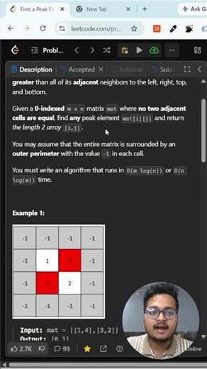 Leetcode 1901 - Peak Element II | Binary Search