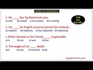 20 Most Important MCQs for All Competitive Exams | SSC CGL BPSC TRE 4 DSSSB | English With Vikas Jha