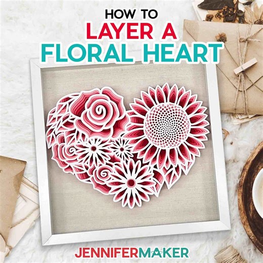 Let's keep the creativity flowing! Wouldn't you love another SNEAK PEEK to my next craft? If you love fun ideas, free tutorials & step-by-step instructions, join me at 6 pm on Facebook or YouTube as we make this Layered Floral Heart! Besides making a lovely heart, I'll also share my tips on getting intricate cuts just right on cardstock. 😉 This seven-layered 3-dimensional heart can be beautifully framed and ready to display or give as a gift. Are you ready to spread the love? Make sure to tune 