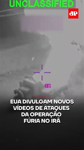 O United States Central Command divulgou nesta segunda (02) vídeo de ataques no Irã como parte da “Operação Fúria Épica”, campanha contra infraestrutura e liderança militar iraniana. As imagens mostram bombardeios a alvos descritos como mísseis ofensivos. Segundo o comando, as forças americanas atuam de forma “cirúrgica e contundente”. EUA e Israel citam o programa nuclear iraniano como justificativa; Teerã nega buscar armas atômicas. 📹Reprodução: CENTCOM/Reuters 📺 Confira na JP News e Panflix