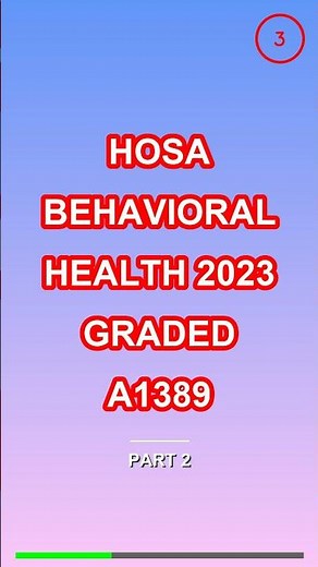 HOSA Behavioral Health 2023 Graded A