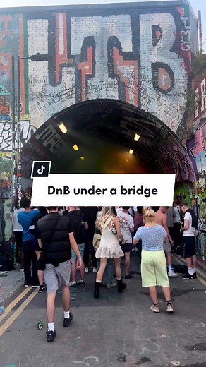 Scenes at the @HOMEBASS free rave under a bridge 🚐