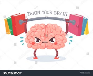 Brain Training Cartoon Brain Lifts Weight Stock Vector (Royalty Free) 1800564010 | Shutterstock