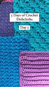 Day 5 of 5 Days of Crochet Dishcloths Moss Stitch Full written pattern and video tutorial on my blog mariasbluecrayon.com | Maria