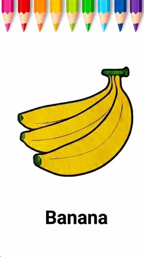 How to Color Banana🍌| ​Easy Banana Fruit Coloring pages| #shorts #video #Banana #Fruits #Coloring