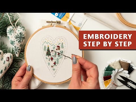 CHRISTMAS ORNAMENT - Hand Embroidery Tutorial For Beginners | HOLIDAY CITY Pattern