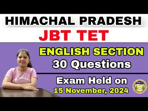 English Section | HP JBT TET | 15 November, 2024 | Previous Paper | hpexamaffairs
