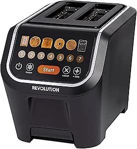 Revolution R90 Digital Toaster – 2-Slice High-Speed Toaster with Patented InstaGLO 2.0 Technology – Toast Bread, Bagels, Waffles, Muffins, Tortillas, Pastries – Matte Black