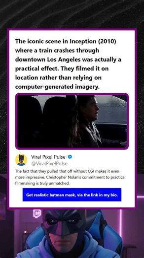 The iconic scene in Inception 2010 where a train crashes through downtown Los Angeles was actually a