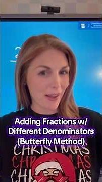Adding fractions with different denominators using butterfly method #maths #math #fractions #teacher