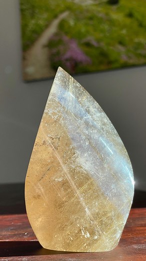 The rutile in this smoky quartz flame catches every bit of light like fine gold threads woven through a cloud of smoke. When the sun hits it, the sparkles look like they’re moving inside the stone, so many tiny flickers that shift as you turn it. The longer you look at it the more sparkles I find! The color sits between deep and warm amber, that sweet spot where it feels both grounding and dreamy! you can find this flame in the Etsy shop now #smokyquartz #smokycrystals #rutile #rutilequartz #smo