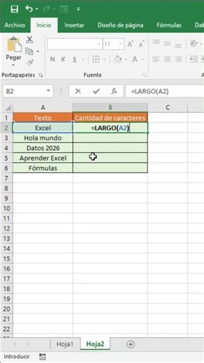 Cuenta caracteres en Excel 🤯 (función LARGO fácil) #excel #shorts #exceltips #virales #microsoft