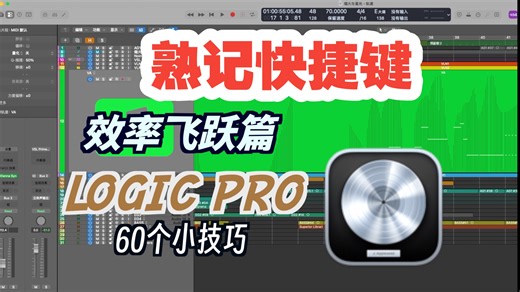 【大鱼侠】熟记快捷键｜效率飞跃篇｜Logic Pro 60个小技巧