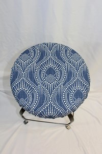 Round Barstool Cover With Cushioned Foam Elasticized, Alyssa Regal Navy Slub Kitchen Stool Padded Cover 12" to 20" Diameter - Etsy
