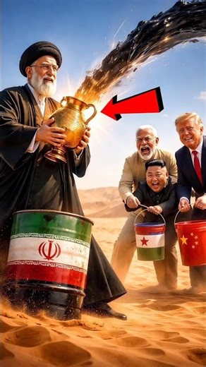 Trump FIGHT over Iran Oil !😱 #aitrump #politicalsatire #comedy #aishort#trumpfight#petrol