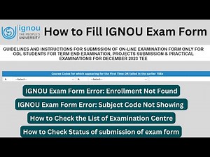 How to Fill IGNOU Exam Form | IGNOU Exam form Fill Up Step by Step | How to apply for IGNOU Exam
