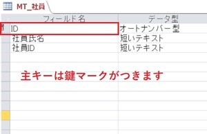 ACCESSの主キーについて
