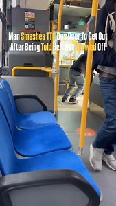 4.4K views · 2K reactions | A man started tweaking after being told he wasn’t allowed off the bus and decided to destroy the door to get out 臘‍♂️6️⃣ | 6ixbuzz | Facebook