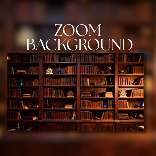 Zoom Background | Dark Vintage Library Bookshelves | Cozy Professional Home Office Backdrop | Image Download | ZB5 - Etsy UK