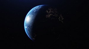 Rotating Earth. Realistic footage.