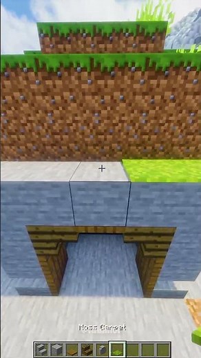 Minecraft Easy Mineshaft Entrance Build! #minecraftshorts #design #build