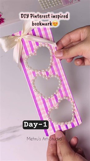 DIY Pinterest Inspired Bookmarks | Day-1 😍#trending #viral #shorts