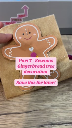 🎄 Sewmas Part 7: Gingerbread Tree Decoration! Today we’re making the sweetest little gingerbread decoration! Super cute on your Christmas tree and ideal for using up leftover felt fabric 🍪✨ Here’s how to make it: 🧵 Cut out two identical gingerbread shapes in felt ✨ Hot glue your buttons and decorations onto the front piece before sewing 🪡 Place both pieces together and sew around the outside using a blanket stitch, this gives that lovely decorative edge and secures everything in place 🎀 Add