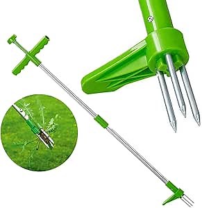 Weed Puller, Stand Up Weeder Hand Tool, 3-Claw Detachable Weeder Tool with Long Handle, for Lawn, Yard, Garden, Crabgrass, Dandelion Picker, Garden Tools (One Pack)