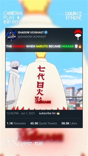 the moment when Naruto became hokage 💀🔥 #anime #naruto
