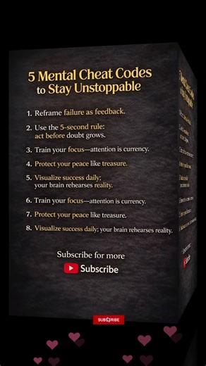 5 Mental Cheat Codes to Become Mentally Unbreakable #online #love #subscribe