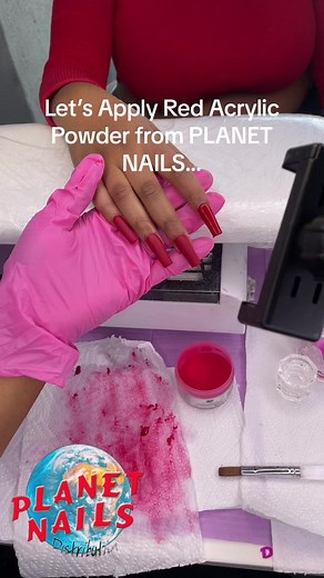 Get a Stunning Look with Red Acrylic Powder | Planet Nails