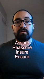 Vamos a ver la diferencia entre estas palabras "assure", "ensure", "reassure" y "insure #inglesrapido #clasesdeingles #english #english #learnenglish | Inglés con Abraham Kuri