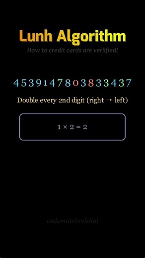 Luhn Algorithm Explained | Credit Card Validation Trick | Coding & Math Basics | #lunh #algorithm