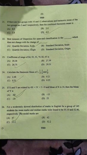 CA foundation September 2025 quantitative aptitude paper part 1