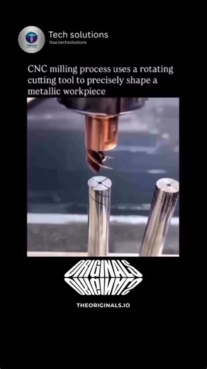 Tech solutions on Instagram: "CNC milling uses a high-speed rotating cutting tool, controlled entirely by computer programming, to shape a metal workpiece with extreme accuracy. First, a digital design is loaded into the CNC machine, which translates the design into precise movements along multiple axes. As the metal block is securely clamped in place, the cutting tool spins rapidly and moves in exact paths to remove material layer by layer. Different tools are used to carve pockets, drill holes