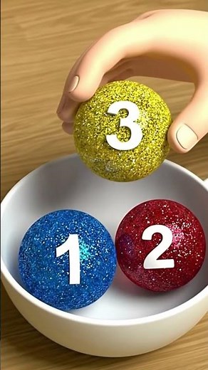 Counting from 1 to 6 with Glitter & Bright Balls | Easy Counting #shorts