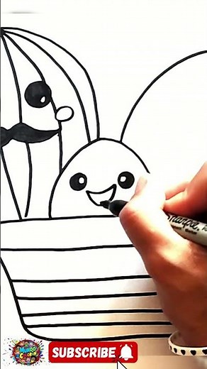 Dibuja una Familia KAWAII de Cactus en Mundocolorin | Dibujos para niños #dibujosparaniños #kawaii