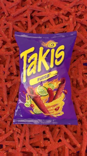 Intense flavor 🔥 Insane crunch 💥 Face the intensity of Takis Fuego rolled tortilla chips. | Takis